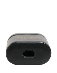 Dolce & Gabbana Dolce & Gabbana Black Calf Leather Logo Print Flip Holder Airpods Women's Case