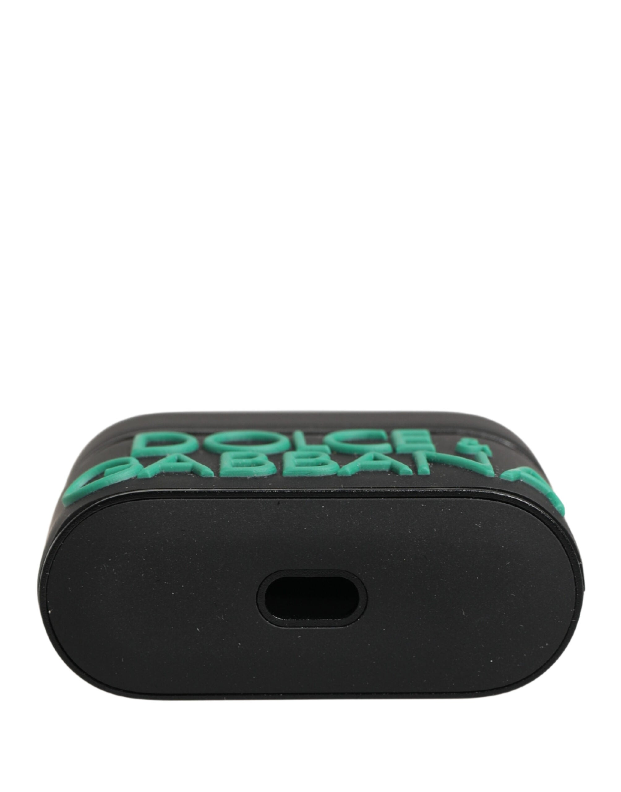 Dolce & Gabbana Dolce & Gabbana Black PVC Embossed Logo Flip Holder Women Airpods Women's Case