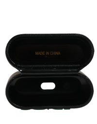 Dolce & Gabbana Dolce & Gabbana Black PVC Embossed Logo Flip Holder Women Airpods Women's Case