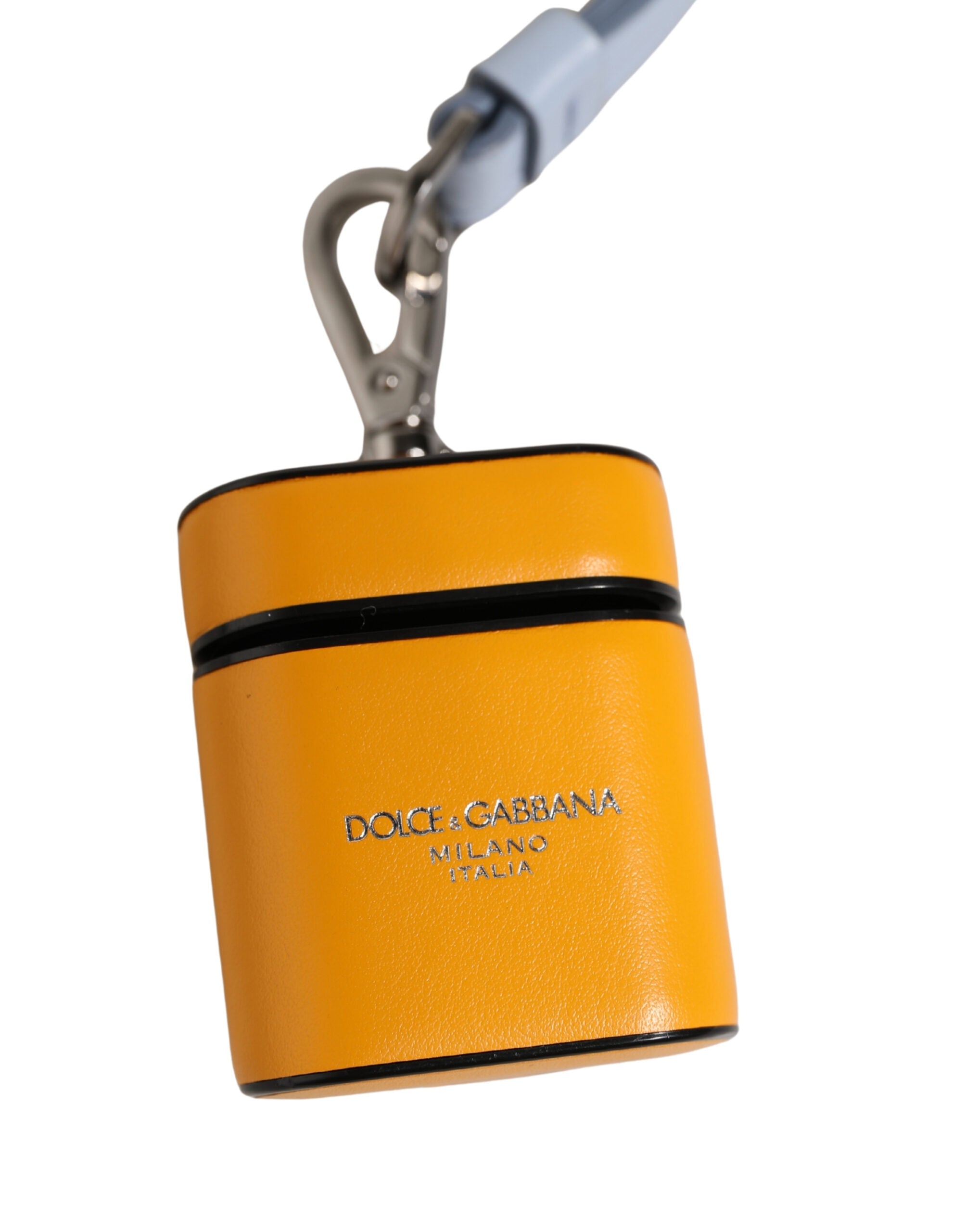 Dolce & Gabbana Dolce & Gabbana Case Yellow Calf Leather Logo Flip Holder Strap Women's Airpods
