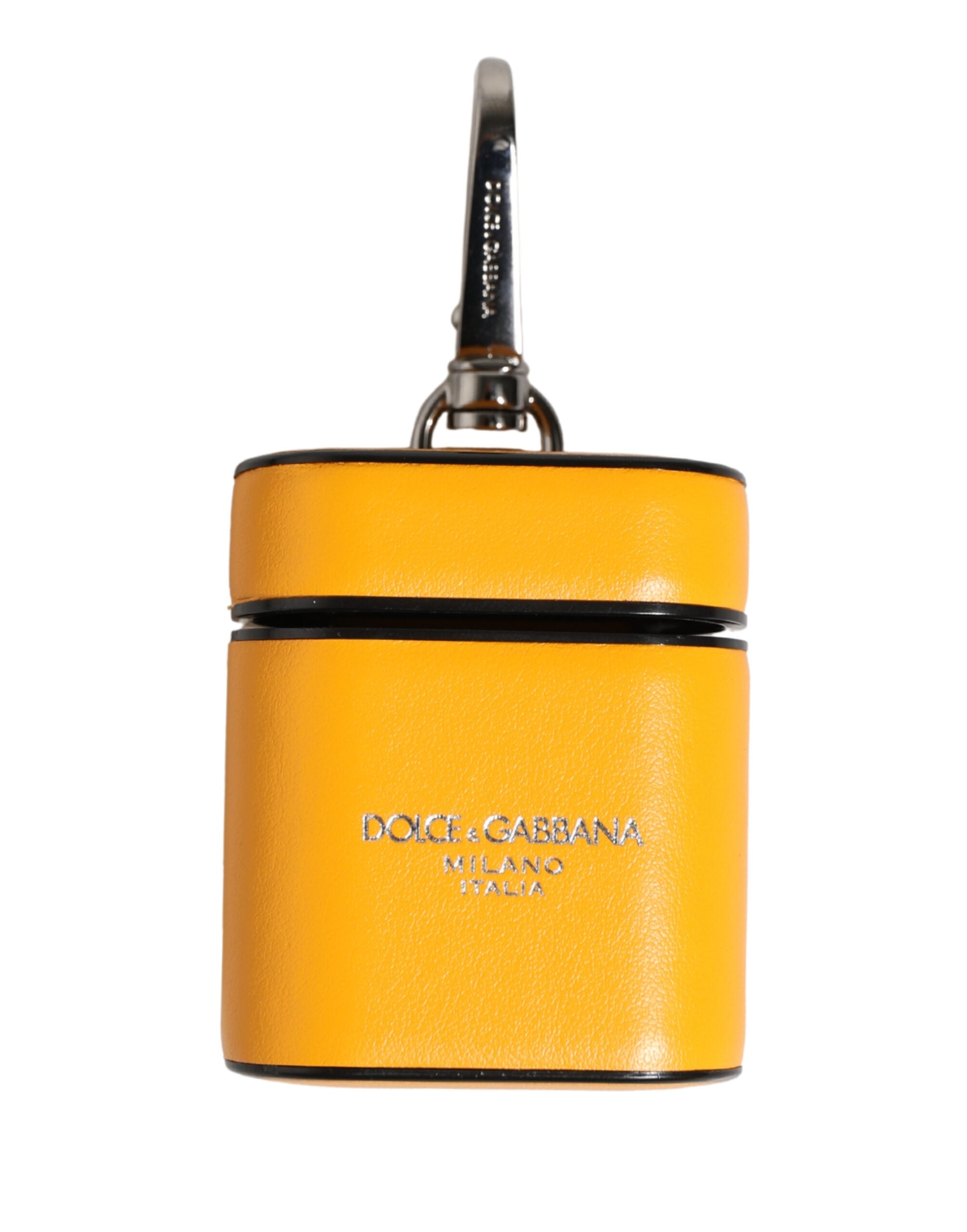 Dolce & Gabbana Dolce & Gabbana Case Yellow Calf Leather Logo Flip Holder Strap Women's Airpods