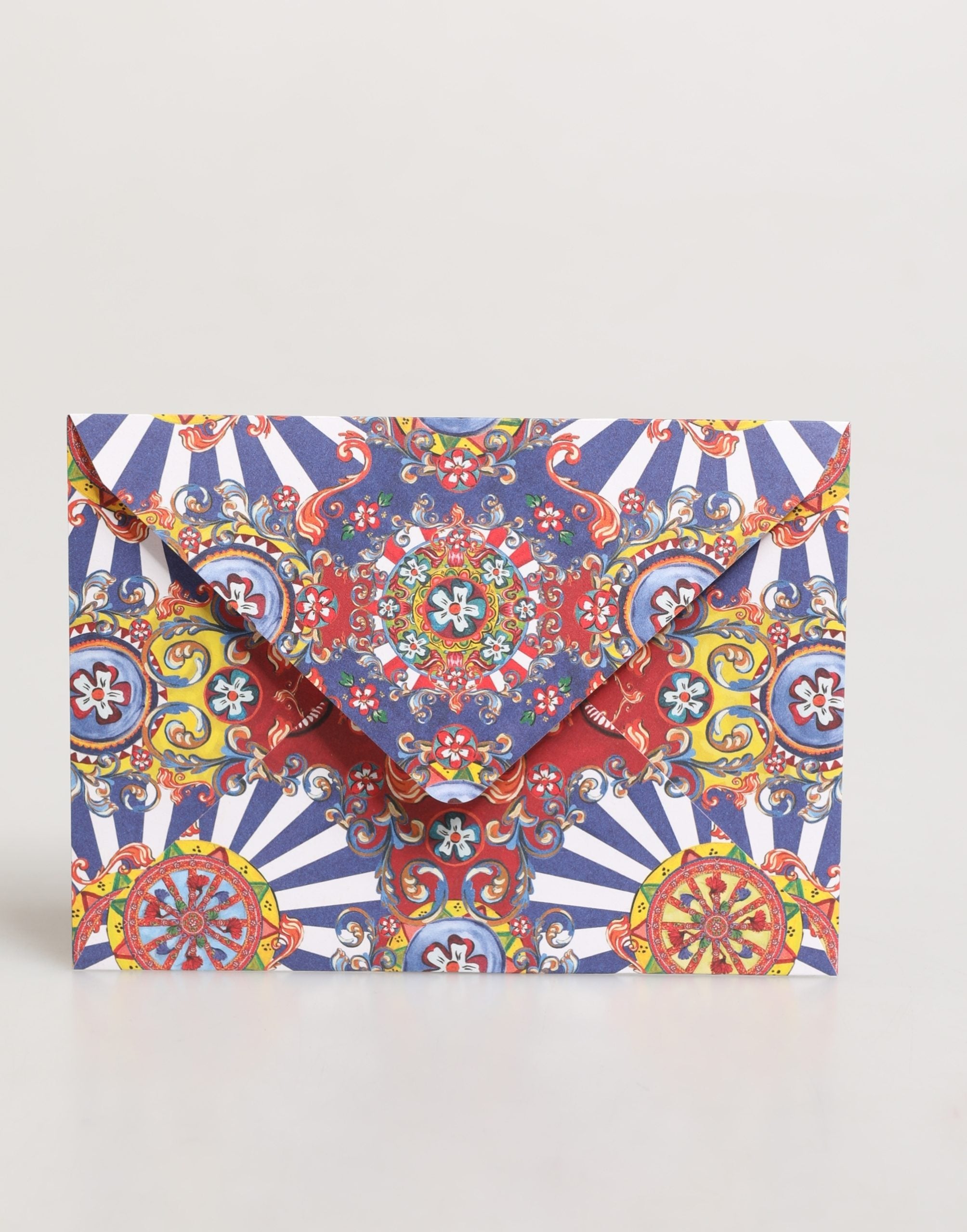 Dolce & Gabbana Dolce & Gabbana Multicolor Carretto Siciliano Envelope Post Card Women's Holder