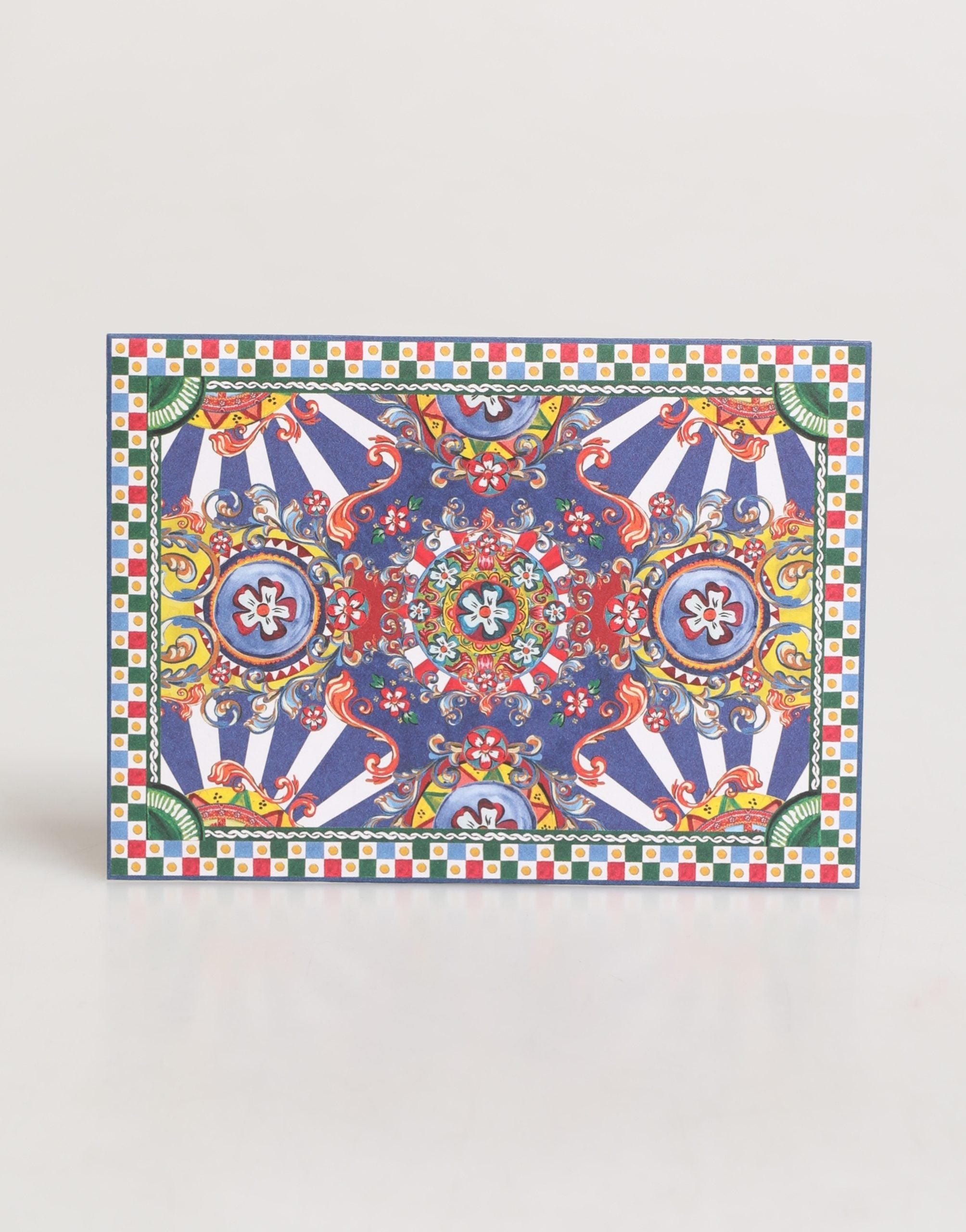 Dolce & Gabbana Dolce & Gabbana Multicolor Carretto Siciliano Envelope Post Card Women's Holder