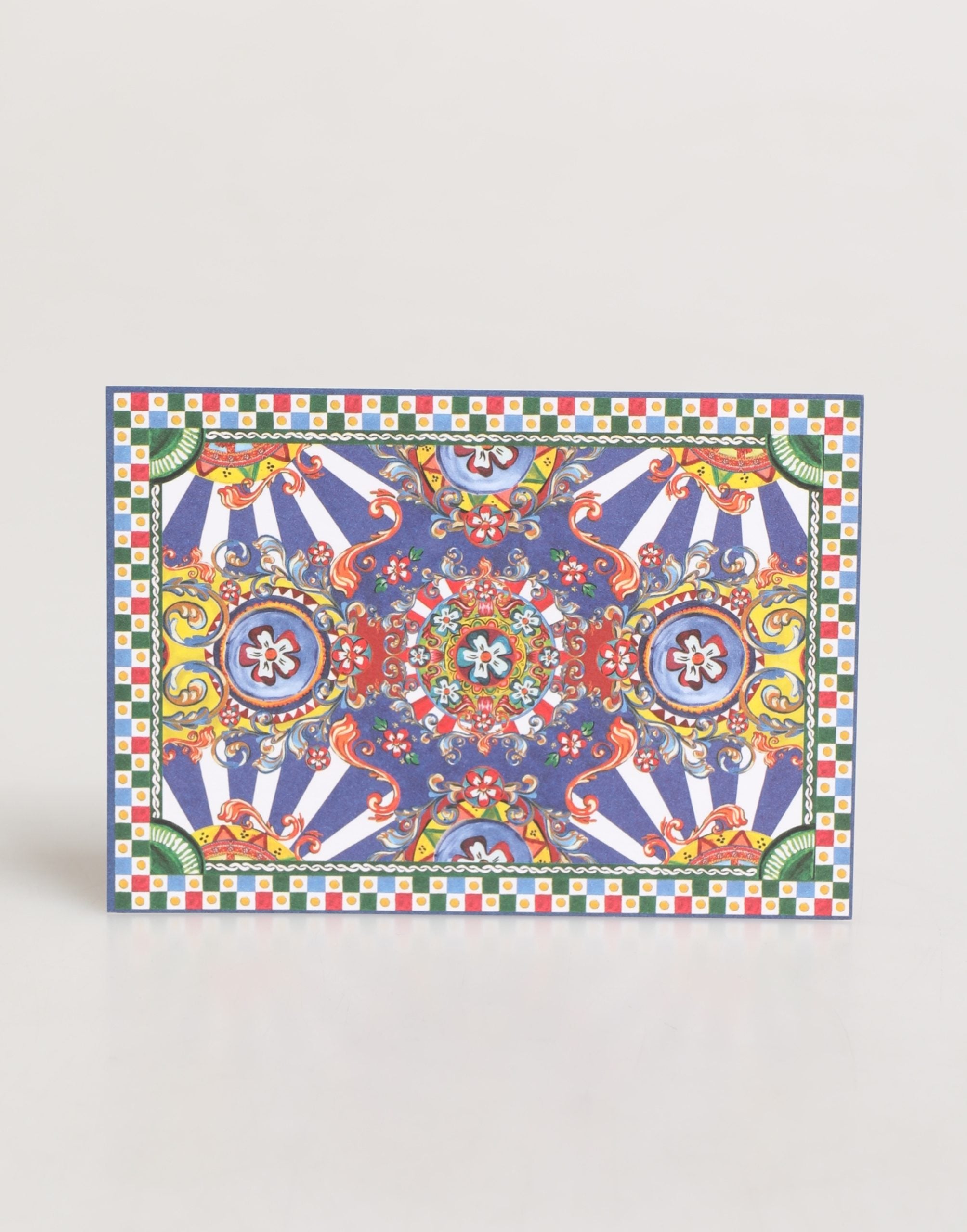 Dolce & Gabbana Dolce & Gabbana Multicolor Carretto Siciliano Envelope Post Card Women's Holder