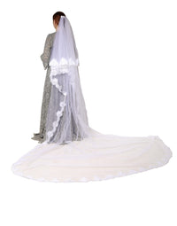 Dolce & Gabbana Dolce & Gabbana White Floral LaceNylon Floor Length 3M Long Women's Veil