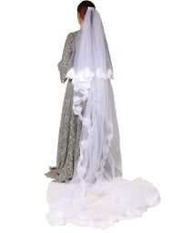 Dolce & Gabbana Dolce & Gabbana White Floral LaceNylon Floor Length 3M Long Women's Veil