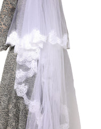 Dolce & Gabbana Dolce & Gabbana White Floral LaceNylon Floor Length 3M Long Women's Veil