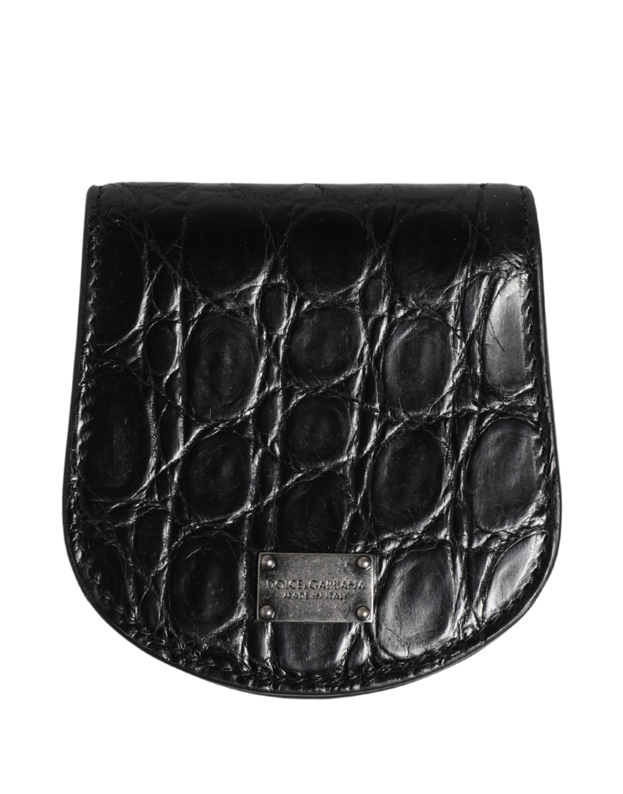Dolce & Gabbana Dolce & Gabbana Black Exotic Skin Condom Case Holder Pocket Men's Wallet