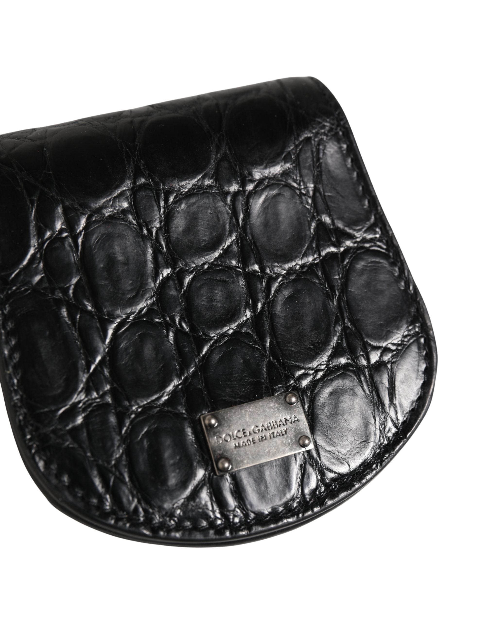 Dolce & Gabbana Dolce & Gabbana Black Exotic Skin Condom Case Holder Pocket Men's Wallet