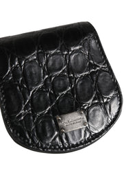 Dolce & Gabbana Dolce & Gabbana Black Exotic Skin Condom Case Holder Pocket Men's Wallet