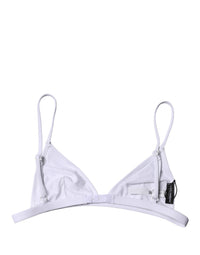 Dolce & Gabbana Top White Nylon Triangle Swimwear Beachwear Women's Bikini