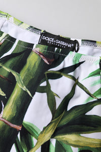 Dolce & Gabbana Green Leaf Print High-Waisted Girdle Women's Underwear