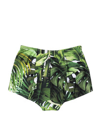 Dolce & Gabbana Green Leaf Print High-Waisted Girdle Women's Underwear