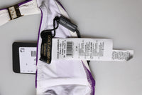 Dolce & Gabbana Purple White Stripes Nylon Bandeau Women's Swimwear