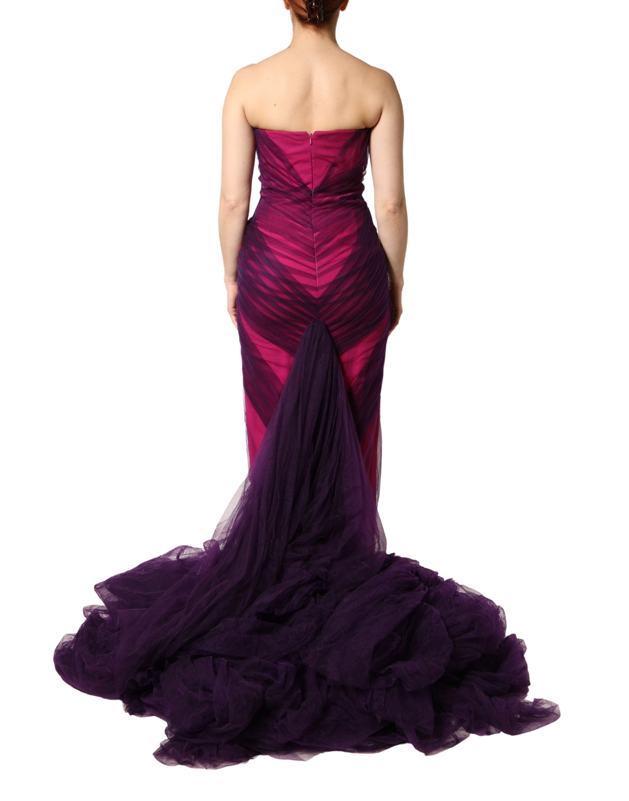 Dolce & Gabbana Pink Black Strapless Sheath Mermaid Women's Dress – Bluefly