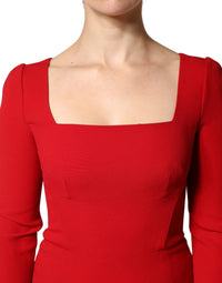 Dolce & Gabbana Red Viscose Sheath Bodycon Mermaid Women's Dress