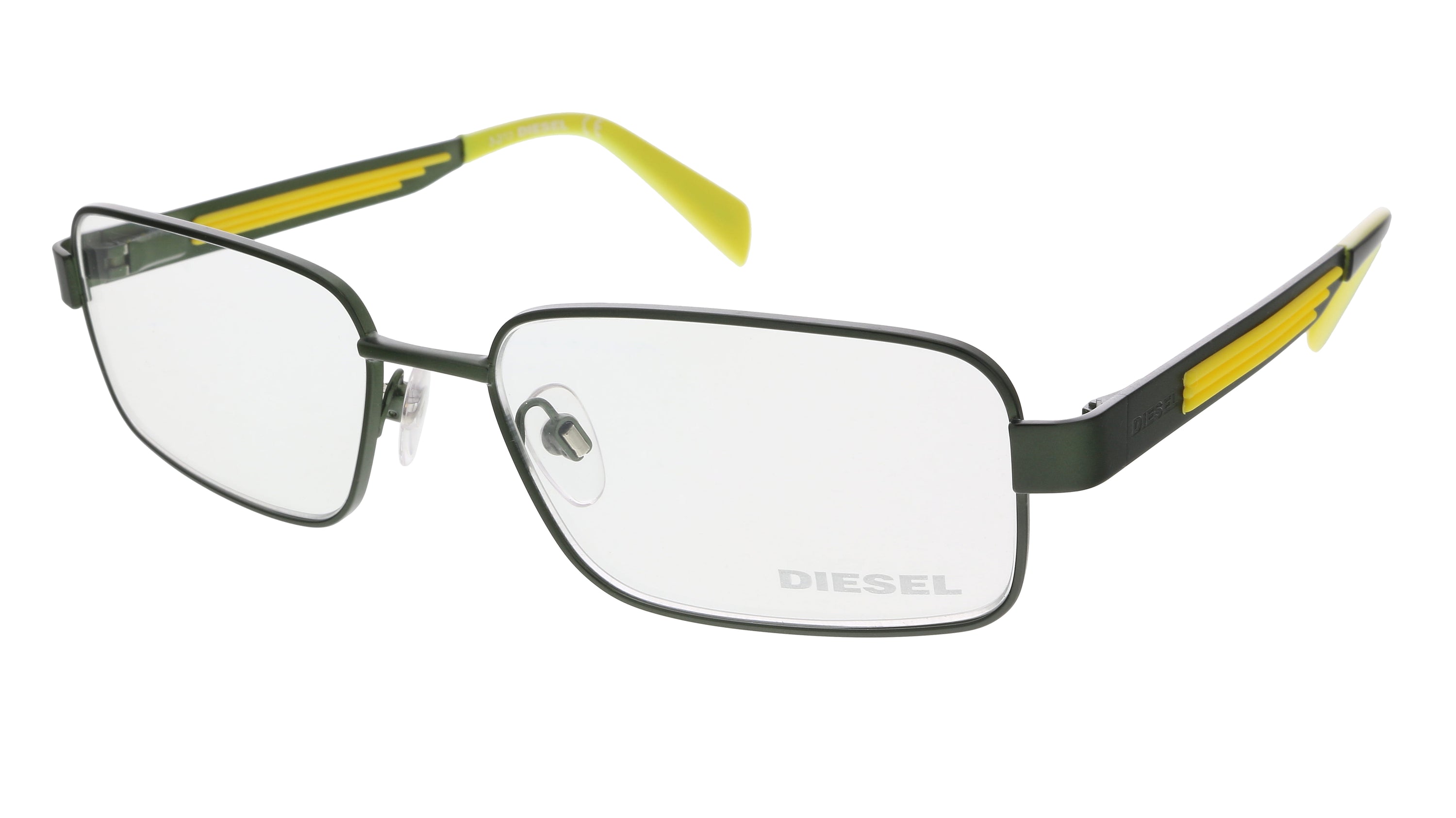 Diesel Black Yellow Rectangle DL5051 097 Eyeglasses