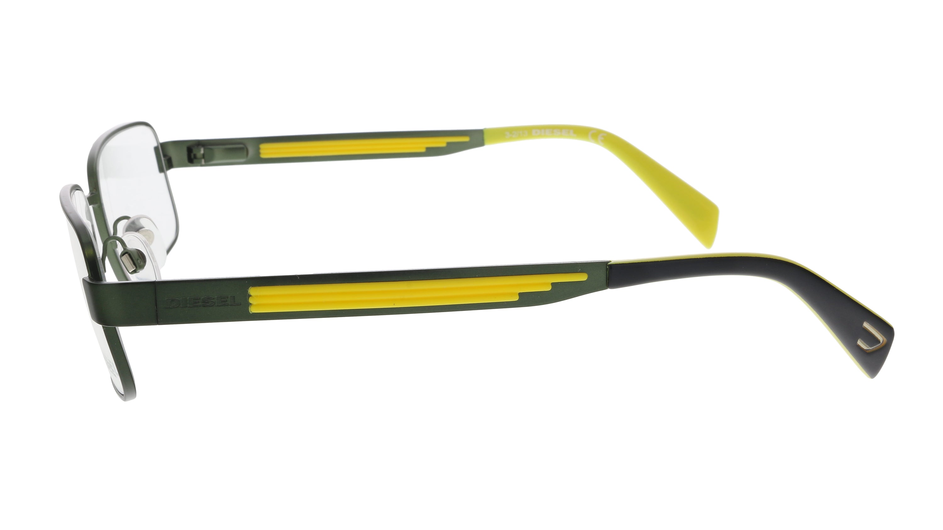 Diesel Black Yellow Rectangle DL5051 097 Eyeglasses