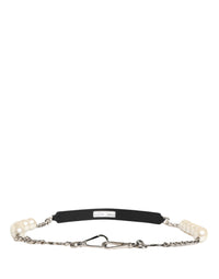 Dolce & Gabbana Dolce & Gabbana Black Leather Silver Chain Bag Accessory Shoulder Women's Strap