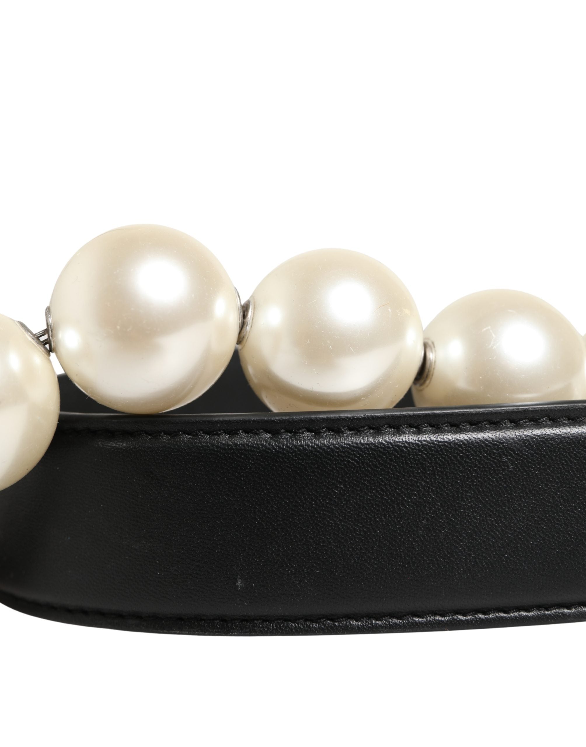 Dolce & Gabbana Dolce & Gabbana Black Leather Silver Chain Bag Accessory Shoulder Women's Strap