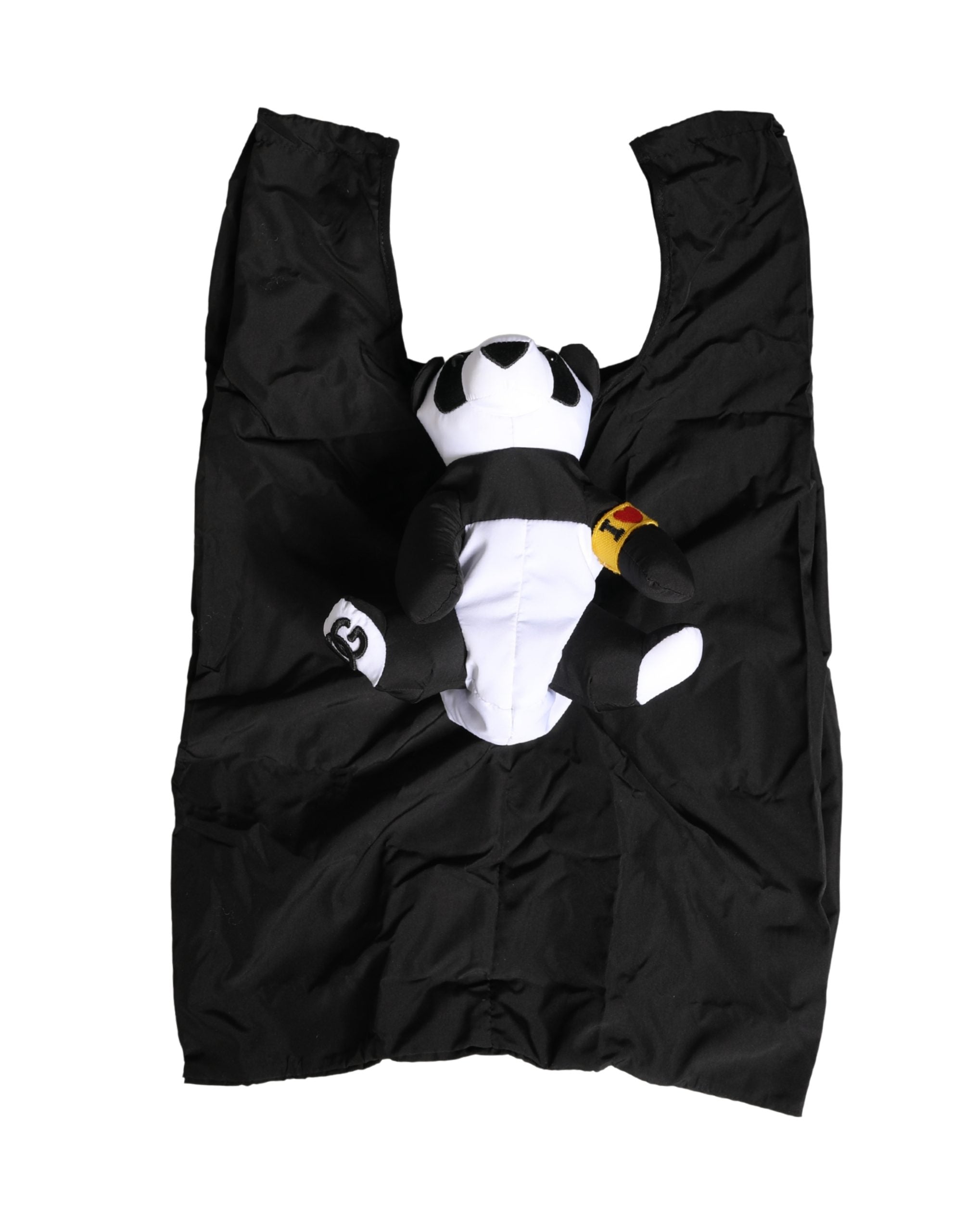 Dolce & Gabbana Dolce & Gabbana Men Black Polyester Panda Stuffed EcoMen's Men's Bag