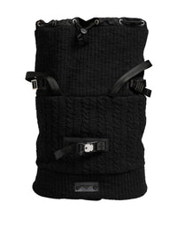 Dolce & Gabbana Dolce & Gabbana Black Tricot Wool Blend Duffel Backpack Travel Borse Men's Bag