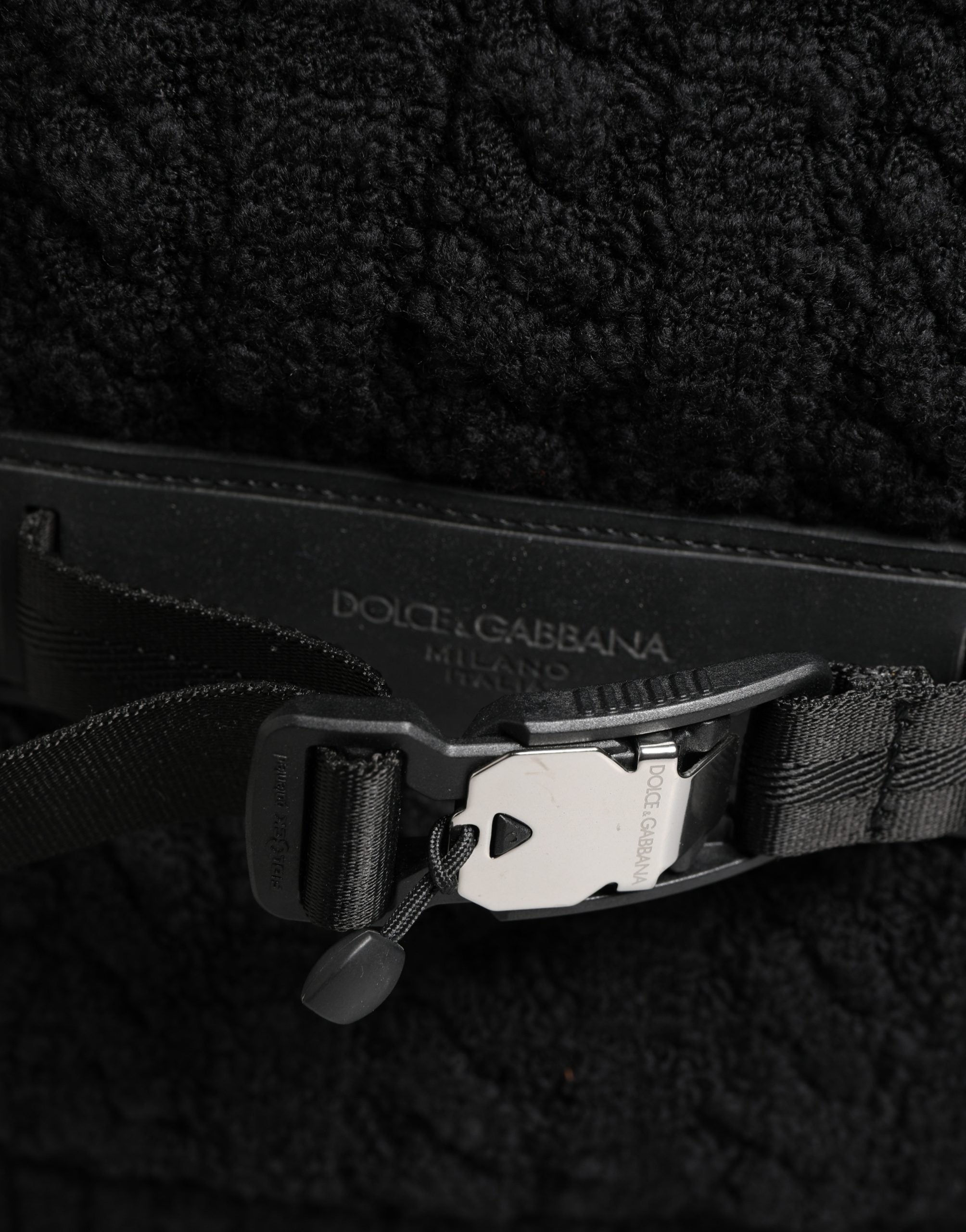 Dolce & Gabbana Dolce & Gabbana Black Tricot Wool Blend Duffel Backpack Travel Borse Men's Bag