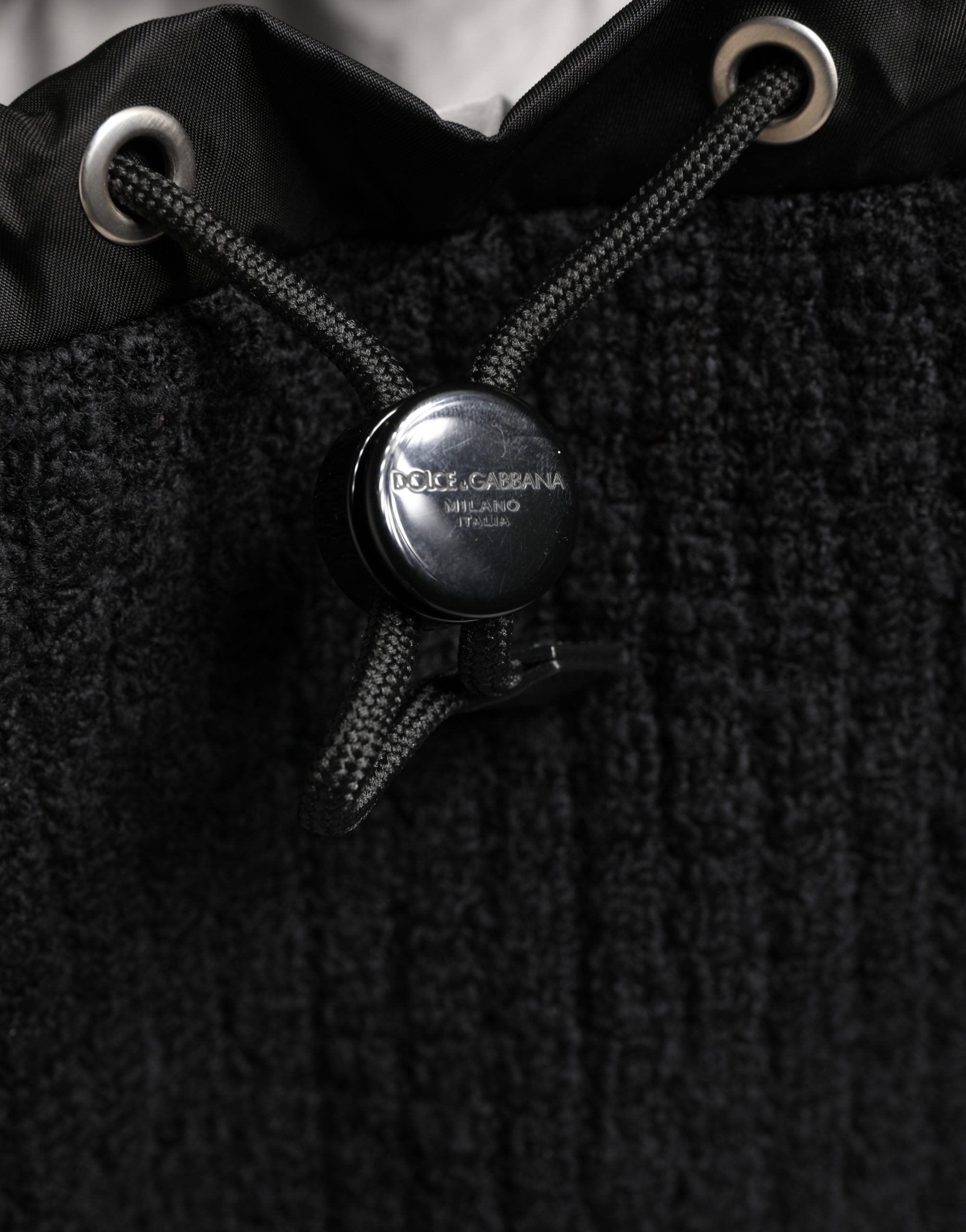 Dolce & Gabbana Dolce & Gabbana Black Tricot Wool Blend Duffel Backpack Travel Borse Men's Bag