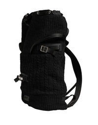 Dolce & Gabbana Dolce & Gabbana Black Tricot Wool Blend Duffel Backpack Travel Borse Men's Bag