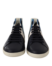 Dolce & Gabbana Multicolor Leather Mid Top Sneakers Men's Shoes