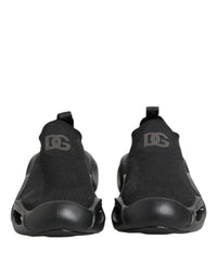 Dolce & Gabbana Black Slip On Wave Low Top Sneakers Men's Shoes