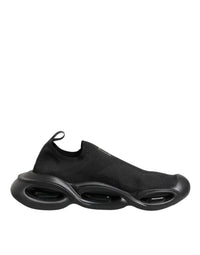 Dolce & Gabbana Black Slip On Wave Low Top Sneakers Men's Shoes