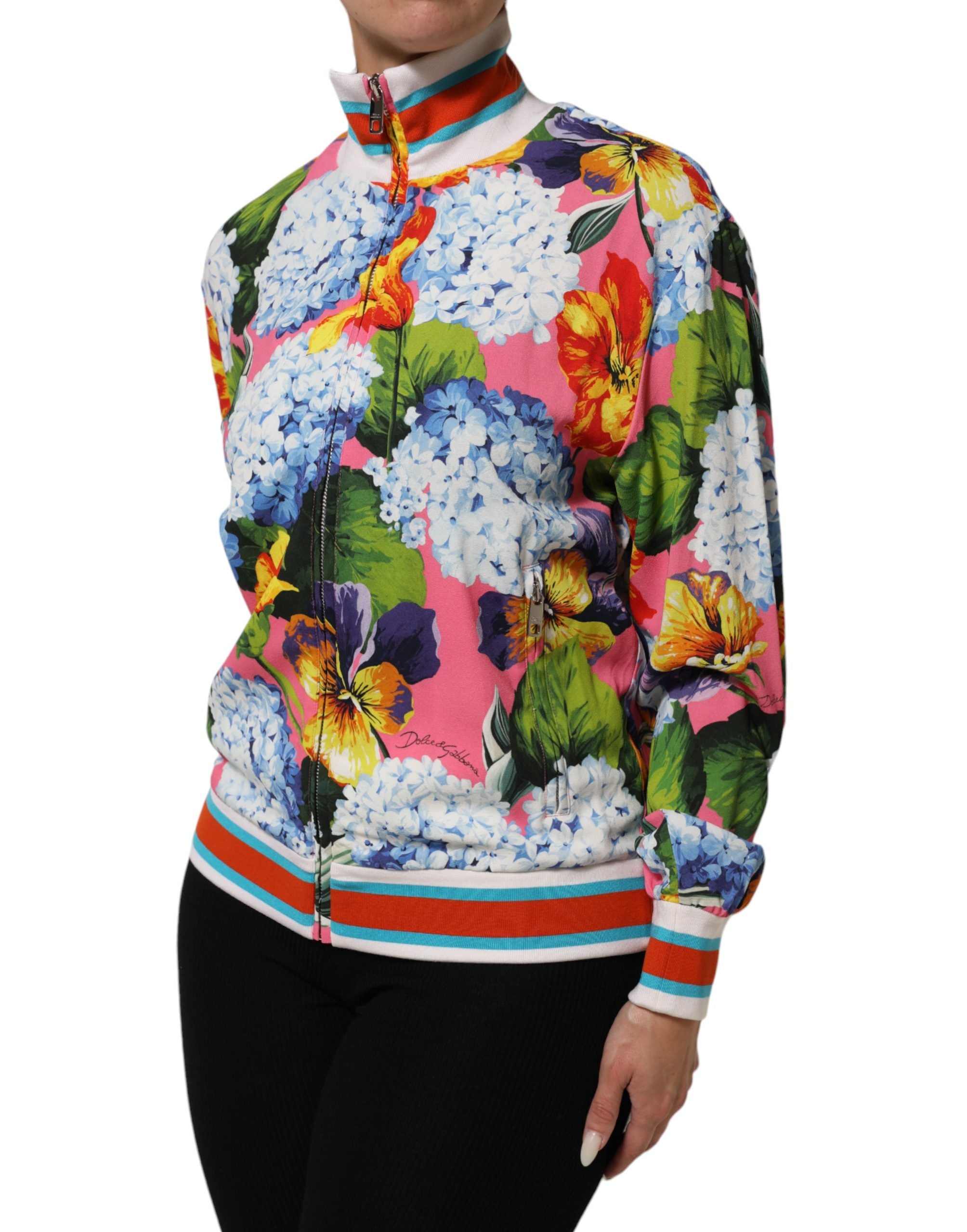 Dolce & Gabbana Dolce & Gabbana Multicolor Floral Print Zip Cardigan Women's Jacket