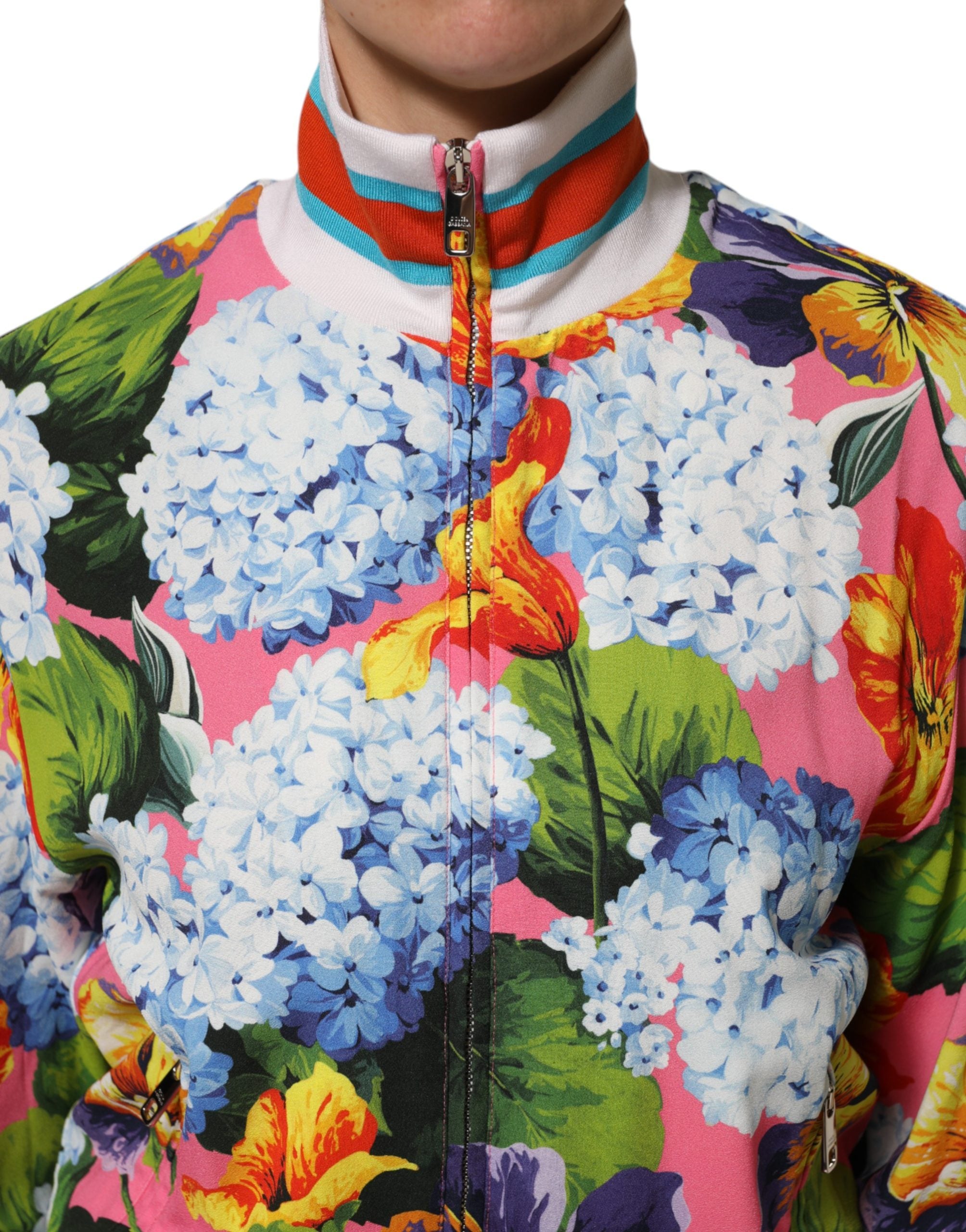 Dolce & Gabbana Dolce & Gabbana Multicolor Floral Print Zip Cardigan Women's Jacket