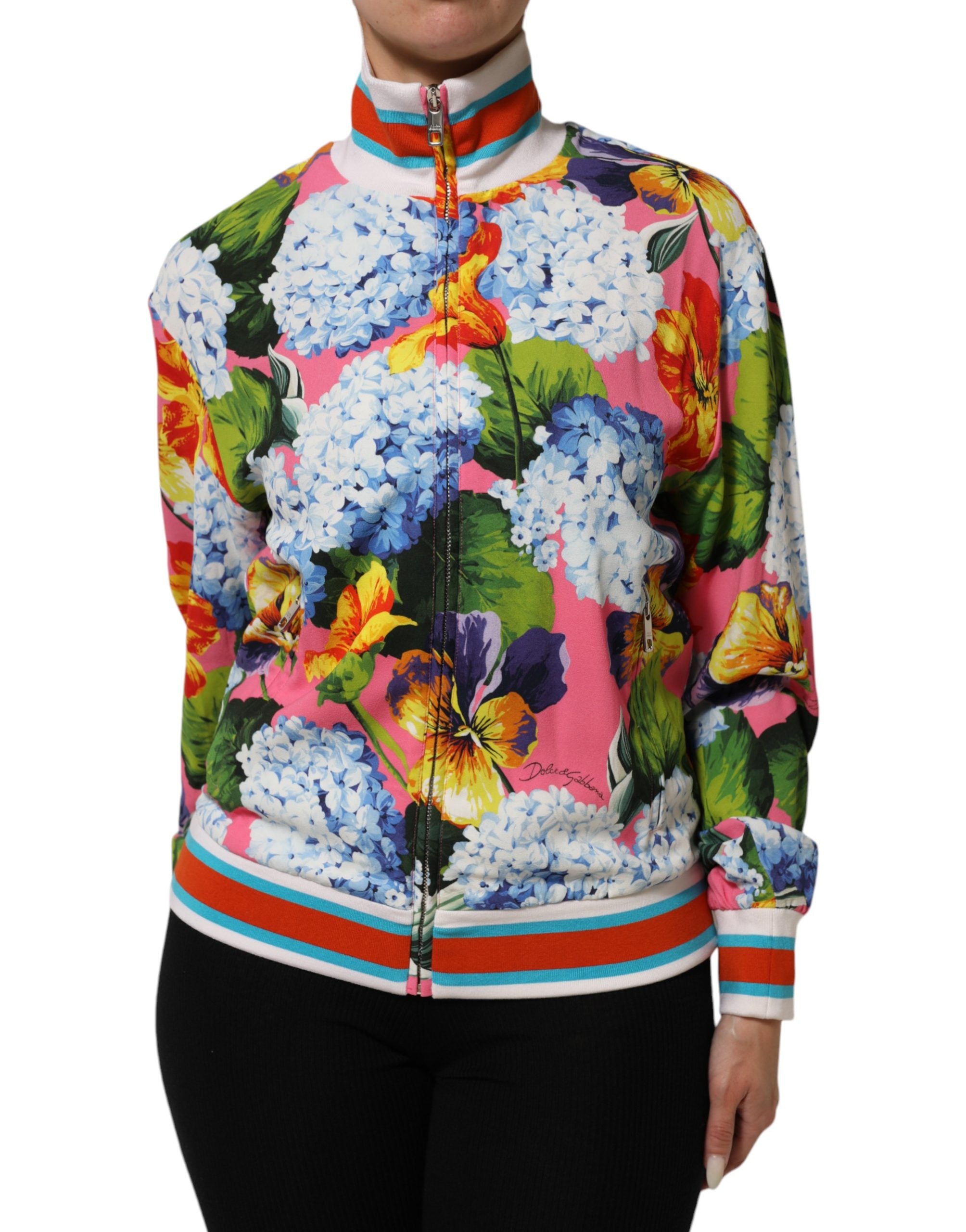 Dolce & Gabbana Dolce & Gabbana Multicolor Floral Print Zip Cardigan Women's Jacket