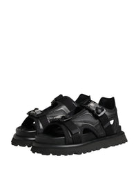 Dolce & Gabbana Black Logo Detailed Men Chunky Sandals Men's Shoes