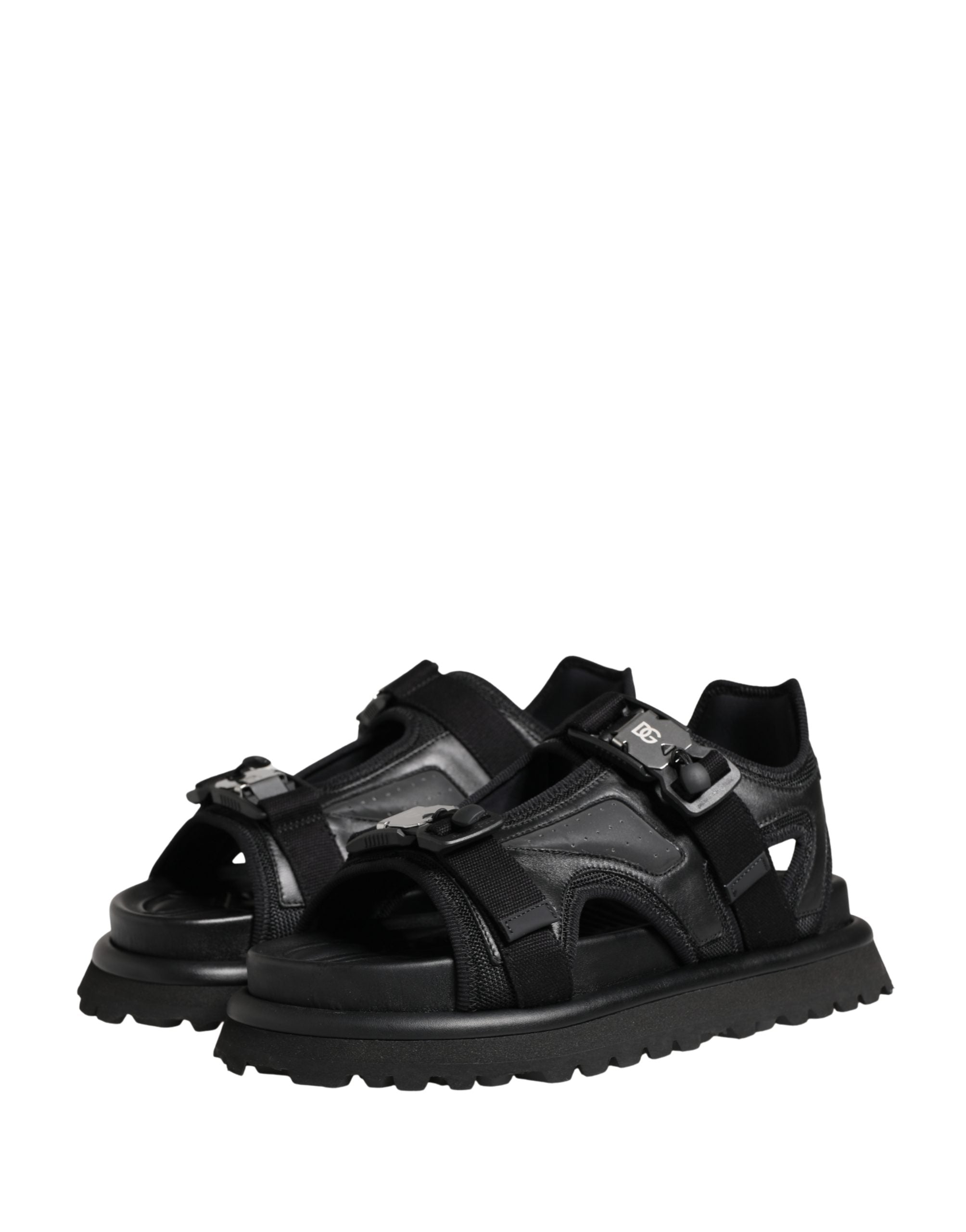 Dolce & Gabbana Black Logo Detailed Men Chunky Sandals Men's Shoes