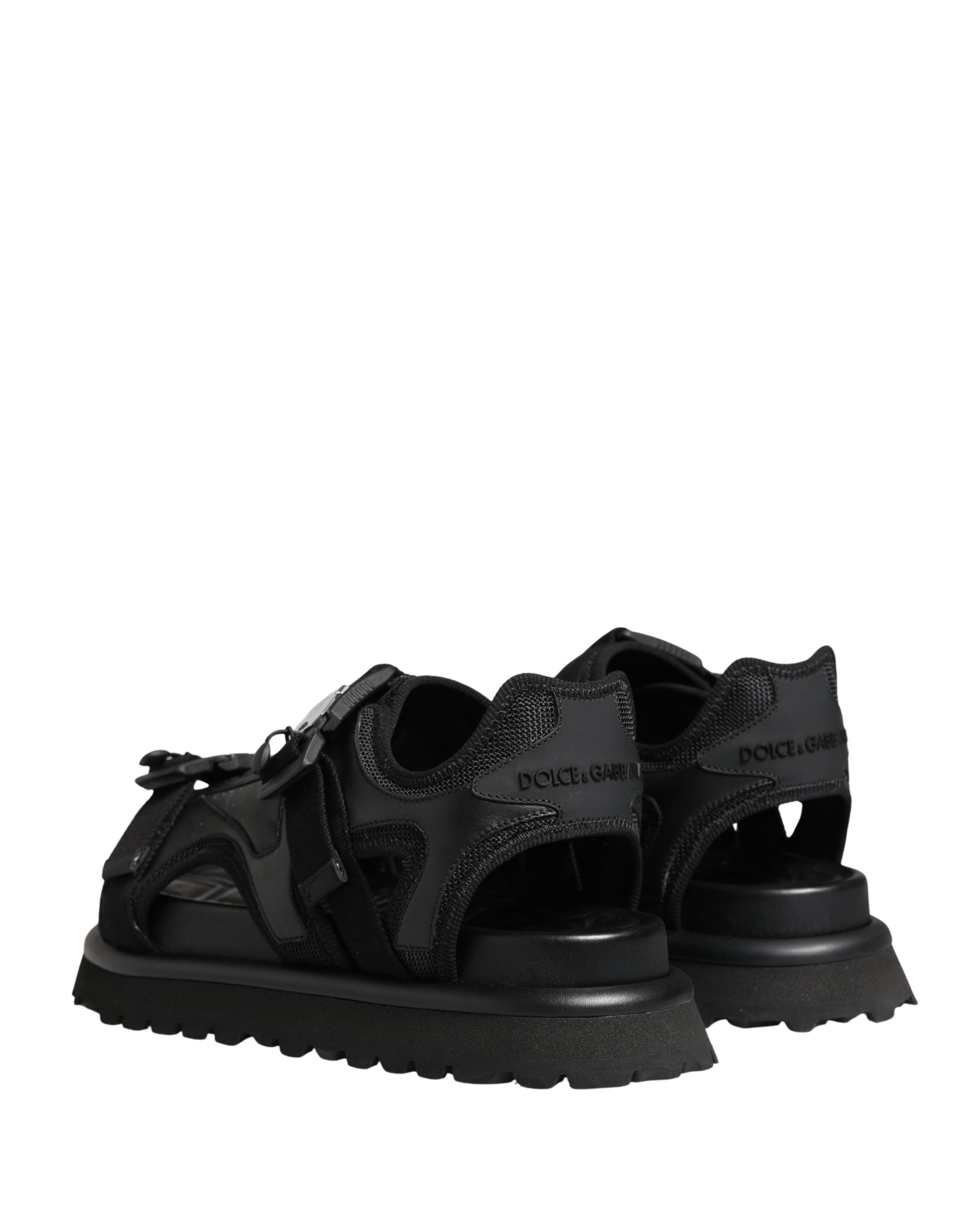 Dolce & Gabbana Black Logo Detailed Men Chunky Sandals Men's Shoes