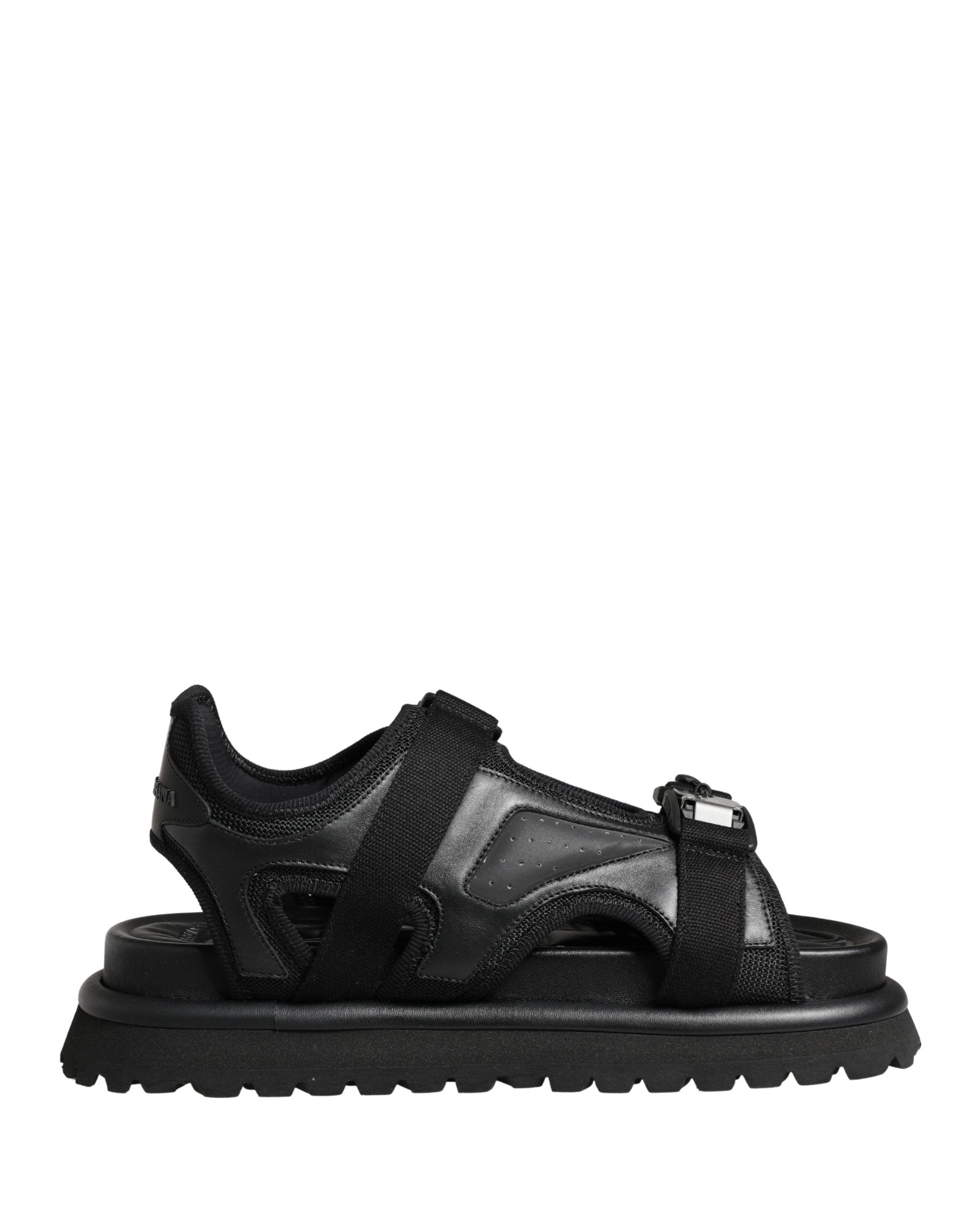 Dolce & Gabbana Black Logo Detailed Men Chunky Sandals Men's Shoes