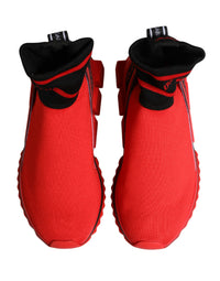 Dolce & Gabbana Red Black Sorrento Socks Sneakers Women's Shoes