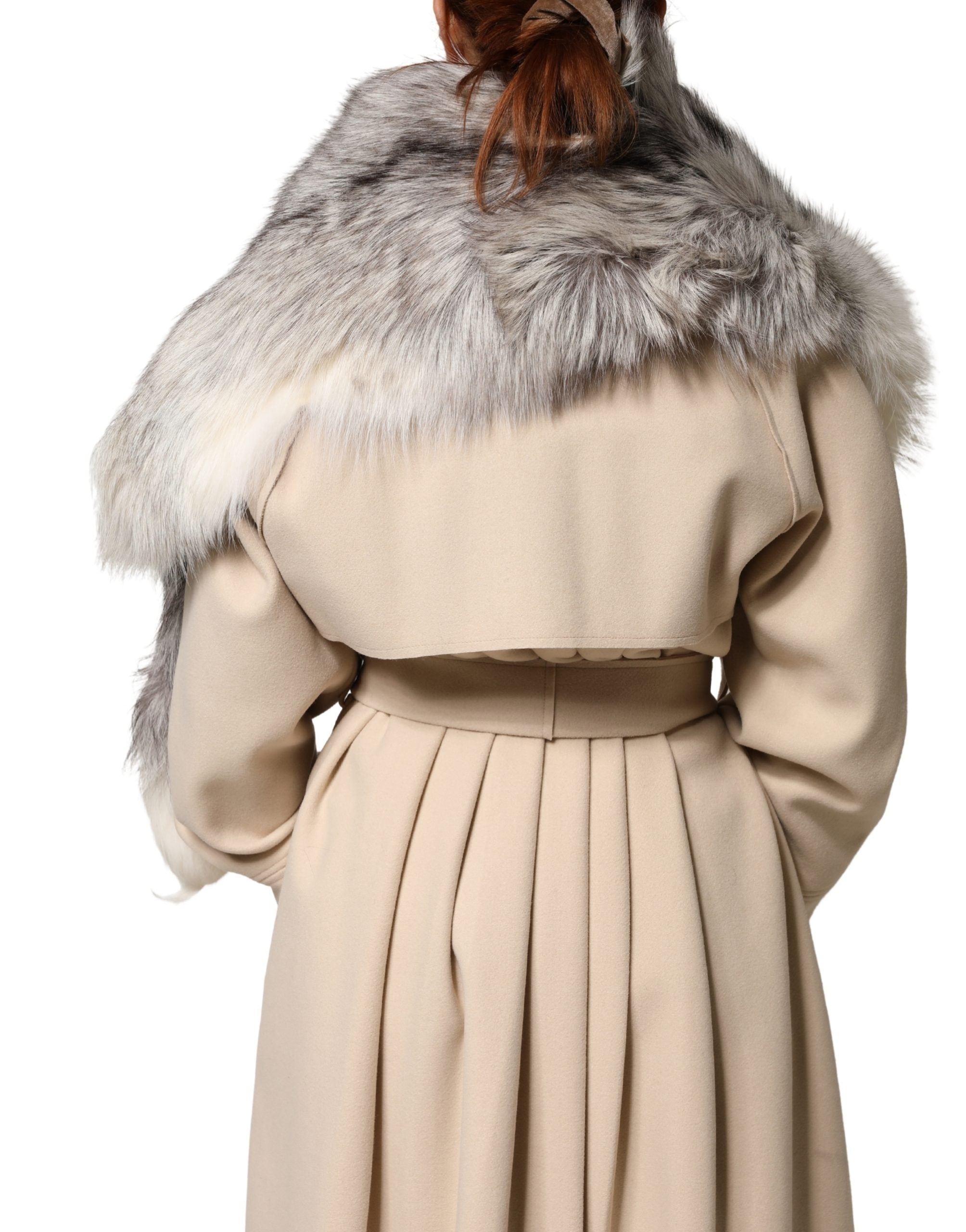 Dolce & Gabbana White Fox Fur Neck Wrap Warmer Winter Women's Scarf