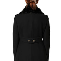 Dolce & Gabbana Black Fur Shawl Neck Wrap Cover Collar Women's Scarf