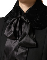 Dolce & Gabbana Black Lamb Fur Women Neck Warmer Winter Women's Scarf