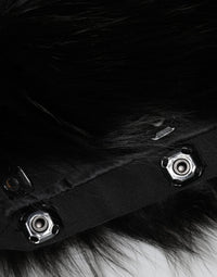 Dolce & Gabbana Black Fur Shoulder Collar Wrap Shawl Women's Scarf
