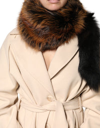 Dolce & Gabbana Brown Red Fox Fur Neck Warmer Winter Women's Scarf