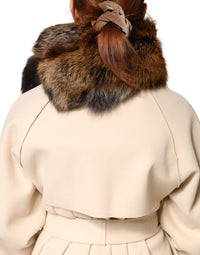 Dolce & Gabbana Brown Red Fox Fur Neck Warmer Winter Women's Scarf