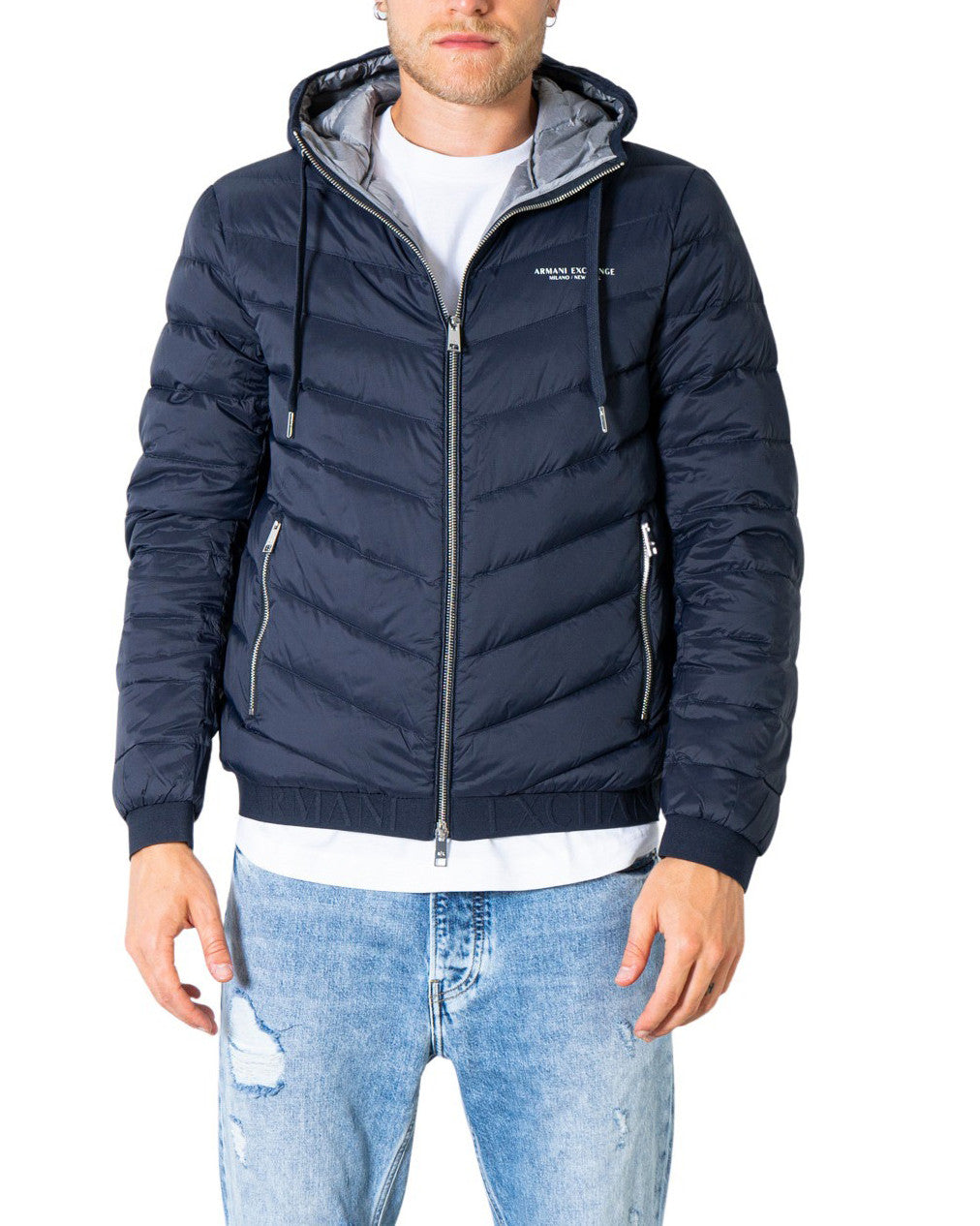 Armani Exchange  Men's Down Puffer Jacket - Blue