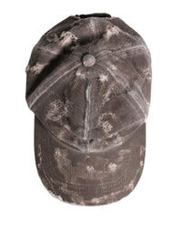 Dolce & Gabbana Men Brown Cotton Distressed Baseball Capello Men's Hat