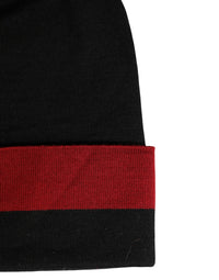 Dolce & Gabbana Black Cuffed \"I'M THE ONLY PRINCE ROYAL\" Beanie Men's Hat