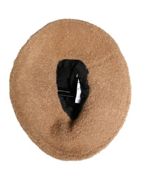 Dolce & Gabbana Beige Virgin Wool Fur Women Knitted Capello Women's Hat
